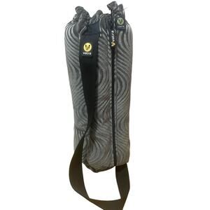Varta 14in‎ Padded Tube Bag Green Gray Velvet Swirl Glass Protection Travel NWOT